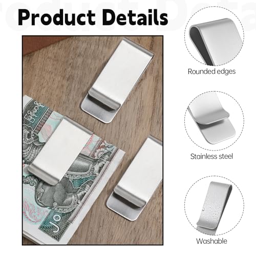6 Pack Small Men's Slim Money Clip, Metal Wallet Clip for Men Stainless Steel Credit Business Card Holder Cash Clips Pocket Cash Money Clips Pocket Wallet(Silver)3