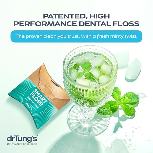 Image of DrTung's Smart Floss, Mint Natural Expanding Dental Floss - Pack of 2 | Gentle on Tooth & Gums, Expands & Glides, PTFE & PFAS Free, Certified Organic Mint Essential Oils