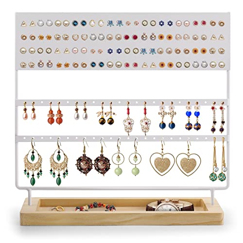 Flexzion Earring Holder Organizer, Earring Hanger Rack Display Stand, Metal Jewelry Tower, Dangle and Hoop Earring Stand - Image 3