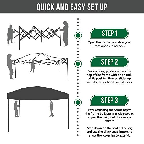 Punchau Pop Up Canopy Tent with Sidewall 10 x 10 Feet, Red - UV Coated, Waterproof Instant Outdoor Gazebo Tent, Bonus Roller Carry Bag
