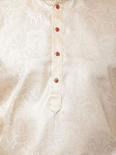 Image of VASTRAMAY Men Soft Cotton Kurta with Buttoned Cuff & Churidar Pyjama Set - Comfortable Ethnic Wear for Eid, Holi, Weddings & Festive Occasions - Stylish Traditional Cotton Kurta Pyjama