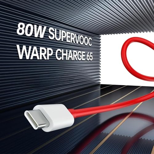 Image of 80W Supervooc Fast Charger With USB Type-C Cable For One Plus 12 /11R /12R /Nord CE 5G A- 65W PD /UFCS Fast Charging Adaptor | Type-C Mobile Power Adapter, White