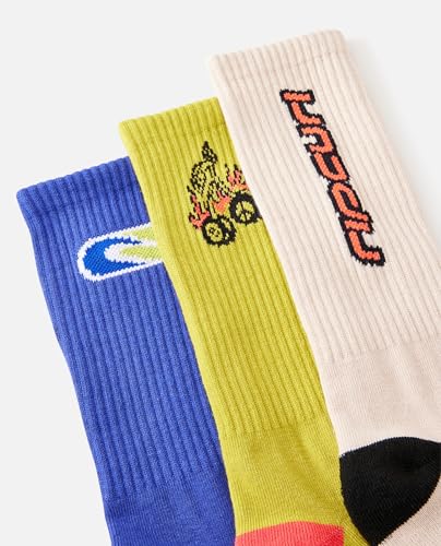 Rip Curl Men's 3 Pack of Retro Crew Socks3