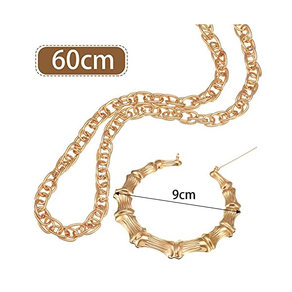 Sintege hip hop costume kit 80s 90s jewelry outfit halloween rapper accessories for women men - image 4