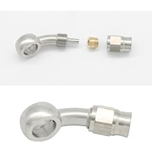 Stainless Steel 20 Degree Brake Hose End Fitting Banjo Eye Hole Diameter 10.2mm M10 to AN3 PTFE Brake Hose Line With Brass Olive