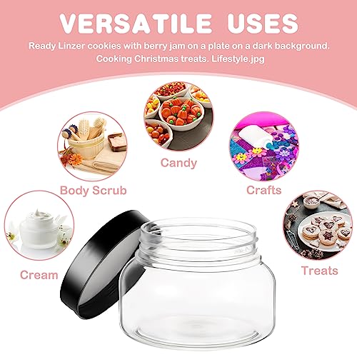Bokon 96 Pieces 8 oz Plastic Jars with Lids Travel Clear Plastic Cosmetic Containers Refillable Round Lotion Container for Lotion Cream Ointments Makeup Eye Shadow Body Butter3