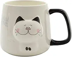 Caneca De Cerâmica Gato Gatinho 3D 400ml Decoração Presente Aniversário Lembrancinha (Gatinho Preto)
