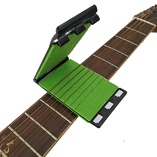 MuzcYM Two Sided Cotton Fabric Small Durable Guitar String Cleaner, Black, Green