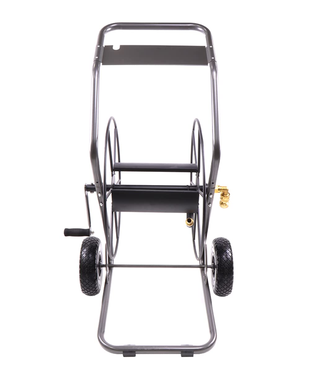 Sirocco Schlauchwagen 3/4" – robuster Schlauchaufroller aus pulverbeschichtetem Stahl, hochwertiger Gartenschlauchwagen mit Hartplastik-Rädern (PU) – stabile Lagerung & einfache Mobilität