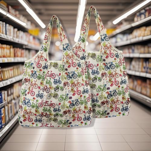 2-Pack Reusable Grocery Bags Foldable – Heavy Duty 30LBS, Extra Large 30L, Eco Friendly Shopping Tote, Compact & Washable
