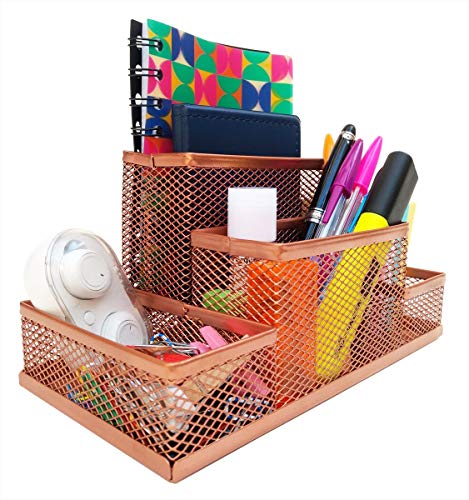 Kit Organizador Rose Gold com 4 Partes para Escritório