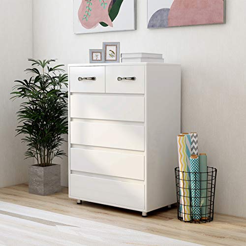 RASOO 6 Drawers Dressers Chest of Drawer Bedroom Tall Storage