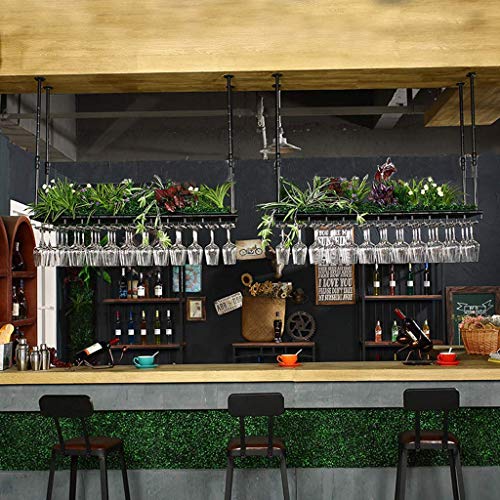 Support de rangement au plafond réglable pour bouteille et casier à vin suspendu