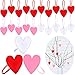 20 Pieces Red Felt Heart Ornaments Valentines Day Heart Shaped Ornaments Christmas Party Hanging Decorations for Valentines Day Wedding Party Supplies (Red, Pink, White)