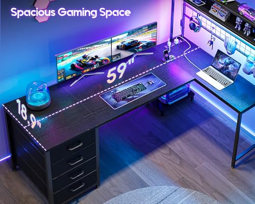 Luxury Gaming Desk with LED Lights