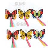 Vealind Interaktives Katzenspielzeug für den Innenbereich, mit 360 ° drehbarem Schmetterling (Schmetterling 6-Pack)