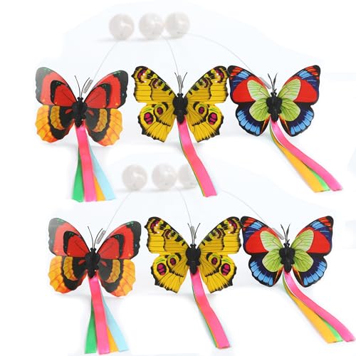 Vealind Cat Toys for Indoor Cats Interactive Play Teaser Cat Toy with 360° Electric Rotating Butterfly (Butterfly Replacements)