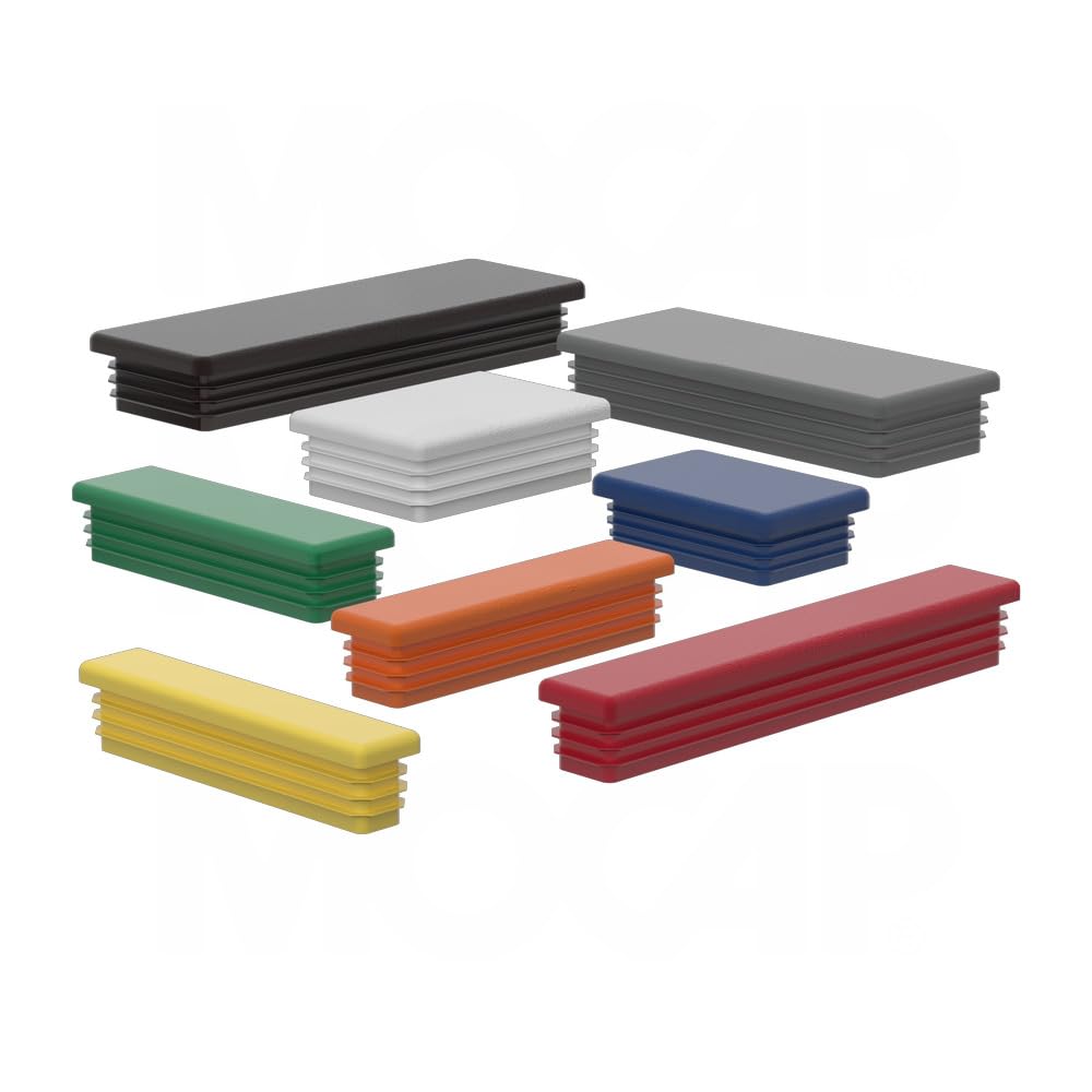 Plugs for Rectangular Tubes - Rectangular Tubing Plug - for 25 x 40mm Tubes - Tube Wall: 1.5-2mm - Flat - Black LDPE MOCAP RC4025MBBK1 (qty1000)