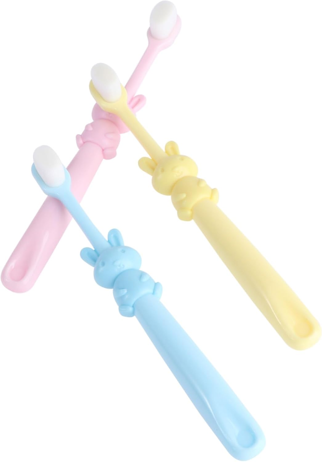3 Pack Boys and Girls Rabbit Toothbrushes with Soft Bristles for Children