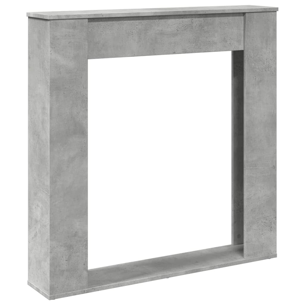 Homgoday Kaminumrandung Kaminverkleidung Kaminkonsole Deko Kaminrahmen Kamingehäuse Dekokamin Wohndekoration Kaminsims Dekokamin für Wohnzimmer Betongrau 100x20x100 cm Holzwerkstoff