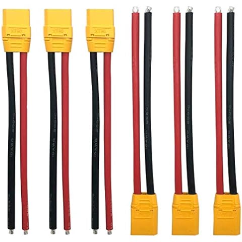 3 Pairs Amass XT90H XT90 Wire XT 90 Plug Male and Female Connector 150mm 10AWG Silicon Wire for RC Lipo Battery FPV Racing Drone Cover