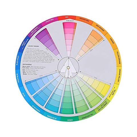 FILFEEL Color Wheel Chart Color Mix Pigment Supplies for Paint Permanent Eyebrow Lip Body (9.05in) Cover