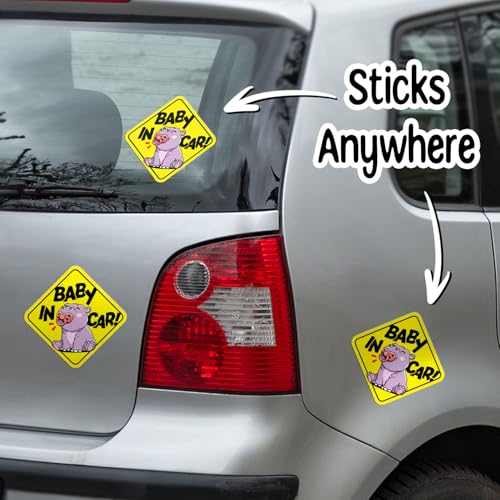 Image of TSHIRTAMAZING Baby On Board Signs for Car, Baby Pooh On Board Paint-Safe, Removable, Non Magnetic, Baby's Safety Stickers for Cars & Windows (4 Vinyl Decals) (Baby on board)
