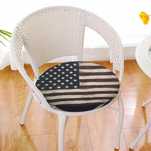 Coussin de chaise rond drapeau américain en mousse à mémoire - 7