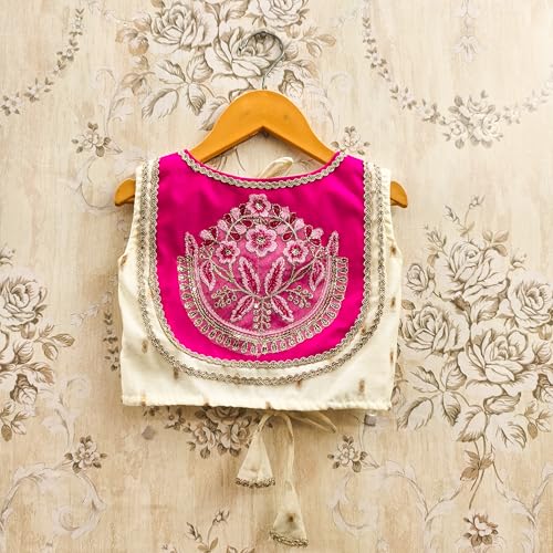 Image of Kids Traditional Lehenga Choli Set with Embroidered Pink Choli & Dupatta