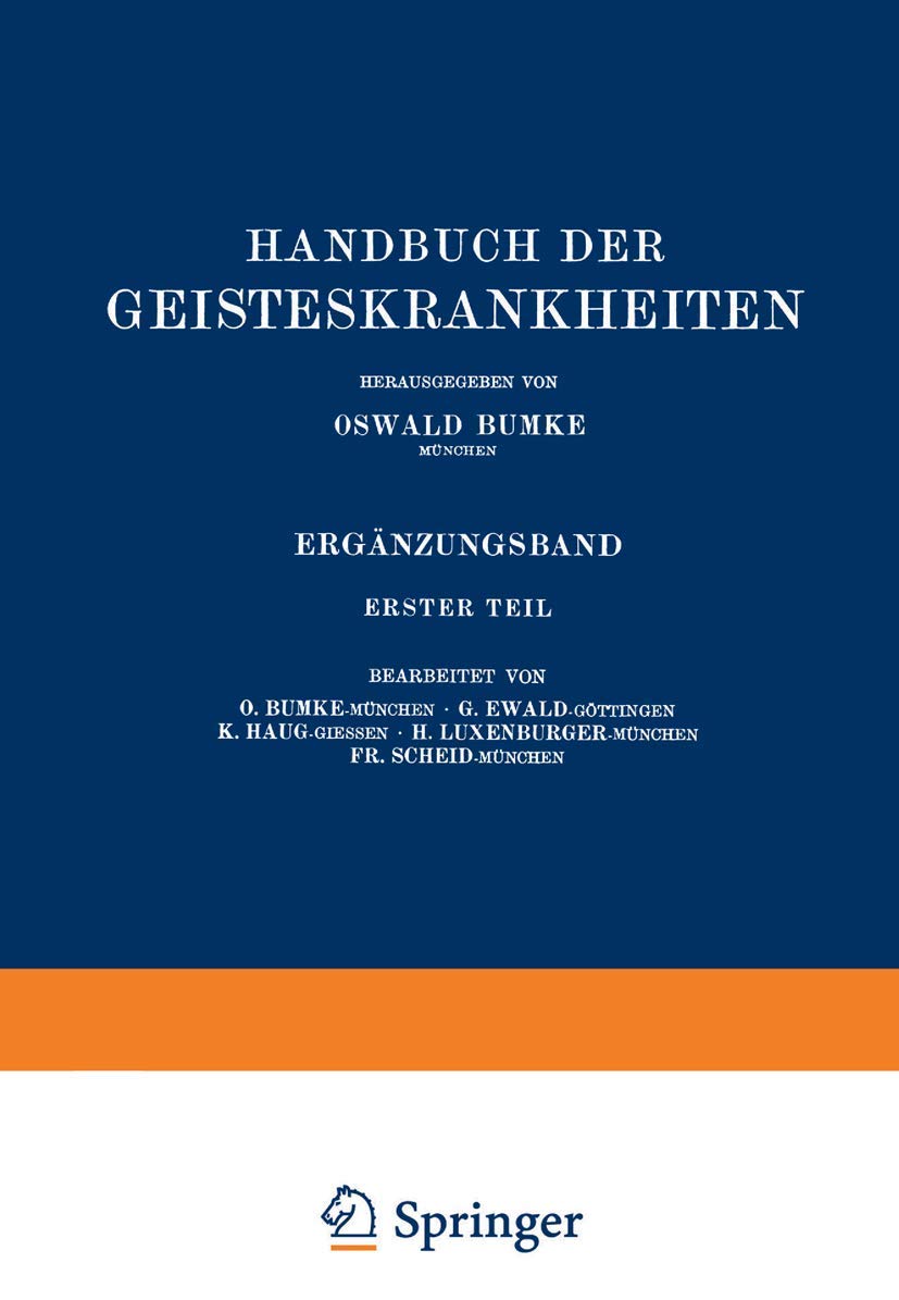 本 裁断済み。Handbuch der Geisteskrankheiten