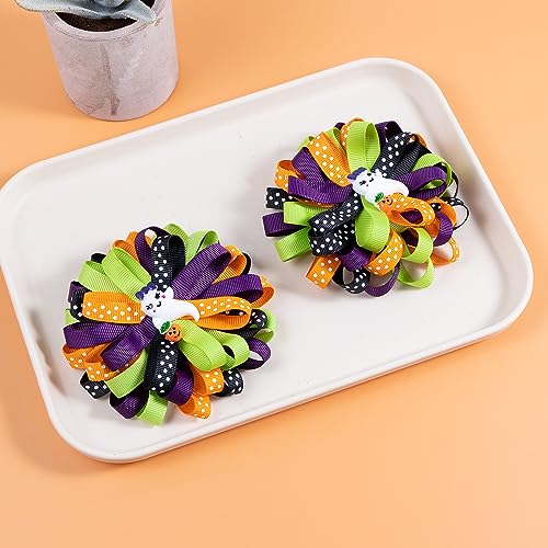 Halloween-Korker-Hairbow-Clips-Girls-Spider-Ghost-Pumpkin-Curly-Corker-Ribbon-Cheer-Bow-Alligator-Barrette-Pins-Handmade-Cute-Costume-Outfit-Decor-Accessories-Kids-Favor-Gift