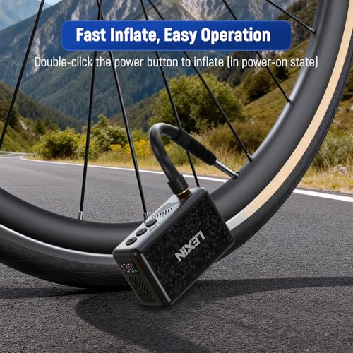 Image of LEXIN P2 Mini Electric Bike Pump, 130 PSI Portable Bicycle Air Pump