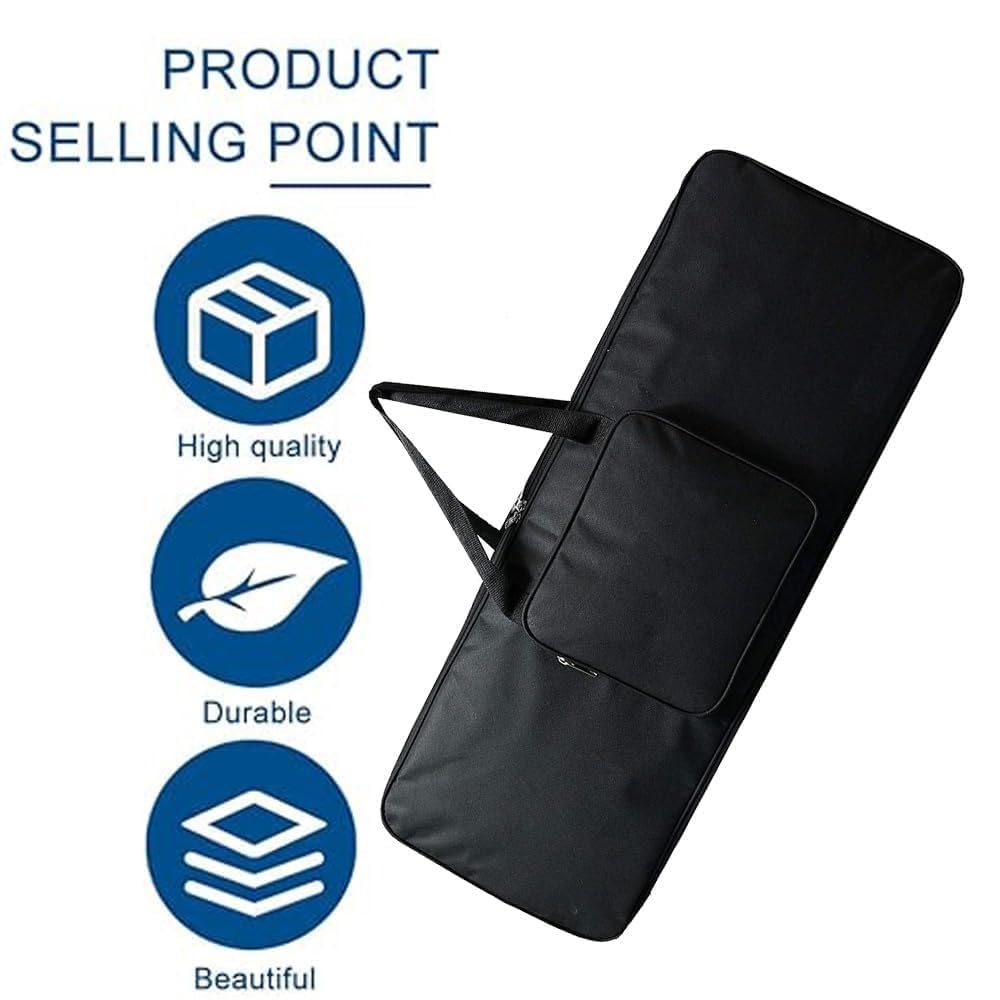 MOCKING BIRD Padded 26 inch Piano Keyboard Cover Bag Durable Waterproof Piano Bag Compatible with casio- SA76 casio - SA77, SA78 Portable Piano Keyboard (Black) (26 inch) - Image 6 thumbnail