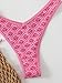 BEAUDRM Women's Triangle Thong Bikini Sets Y2k Floral Cute Bikinis String Swimsuits Bathing Suit Pink Small