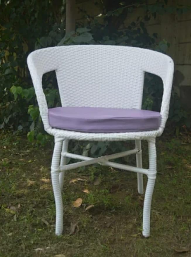 Image of 4 Chair 1 Table with Cushion for Outdoor, Indoor, Patio, Rattan Chair, Living Room, Dining Room, Garden, Chair Set with Table (D-12 Off White & Yellow 4+1)