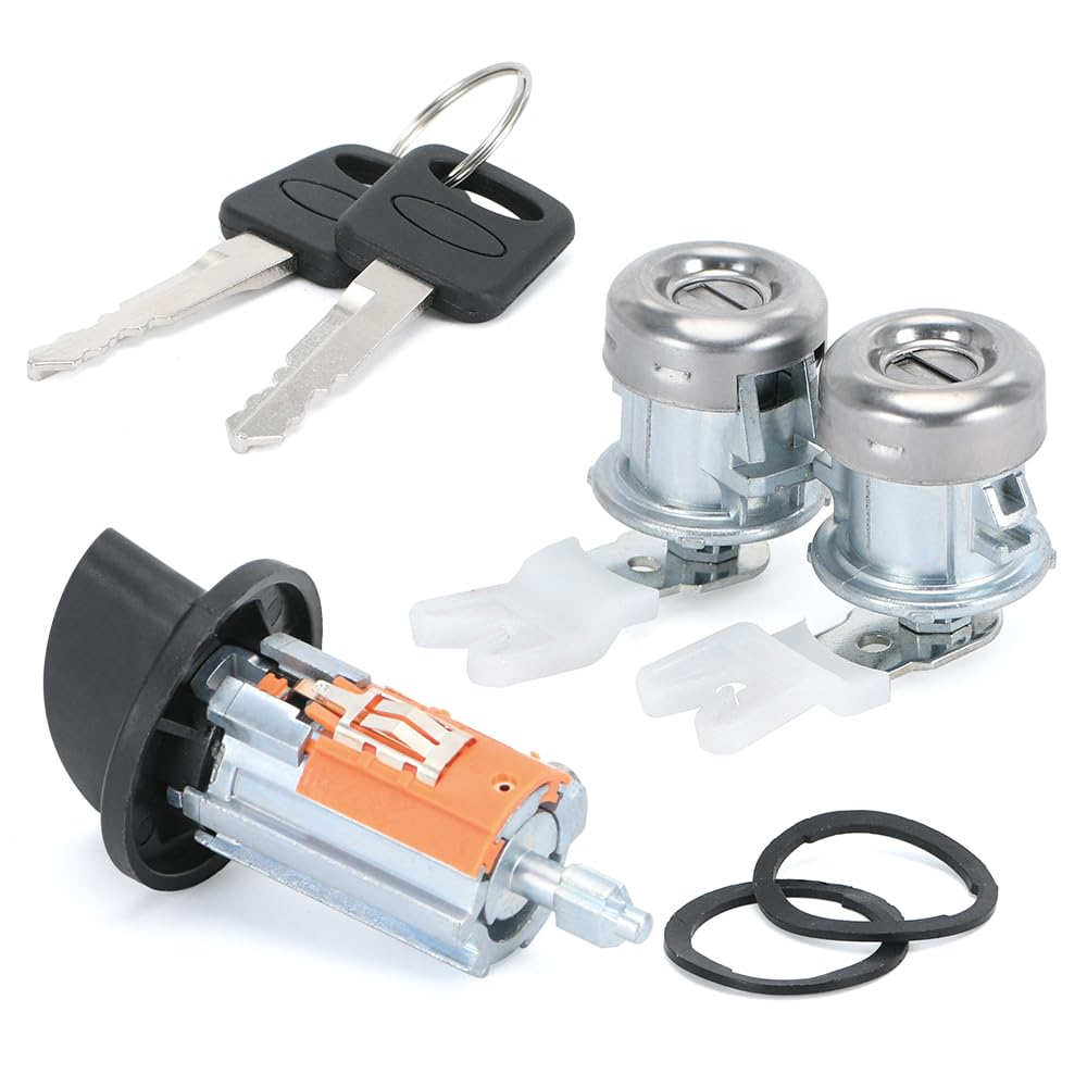 Ignition Switch Lock Cylinder Door Lock Cylinder Compatible with Ford F150 1997-2003 F250 F350 1997-2007 Excursion 2000-2005 Replace OE# LC6177 +