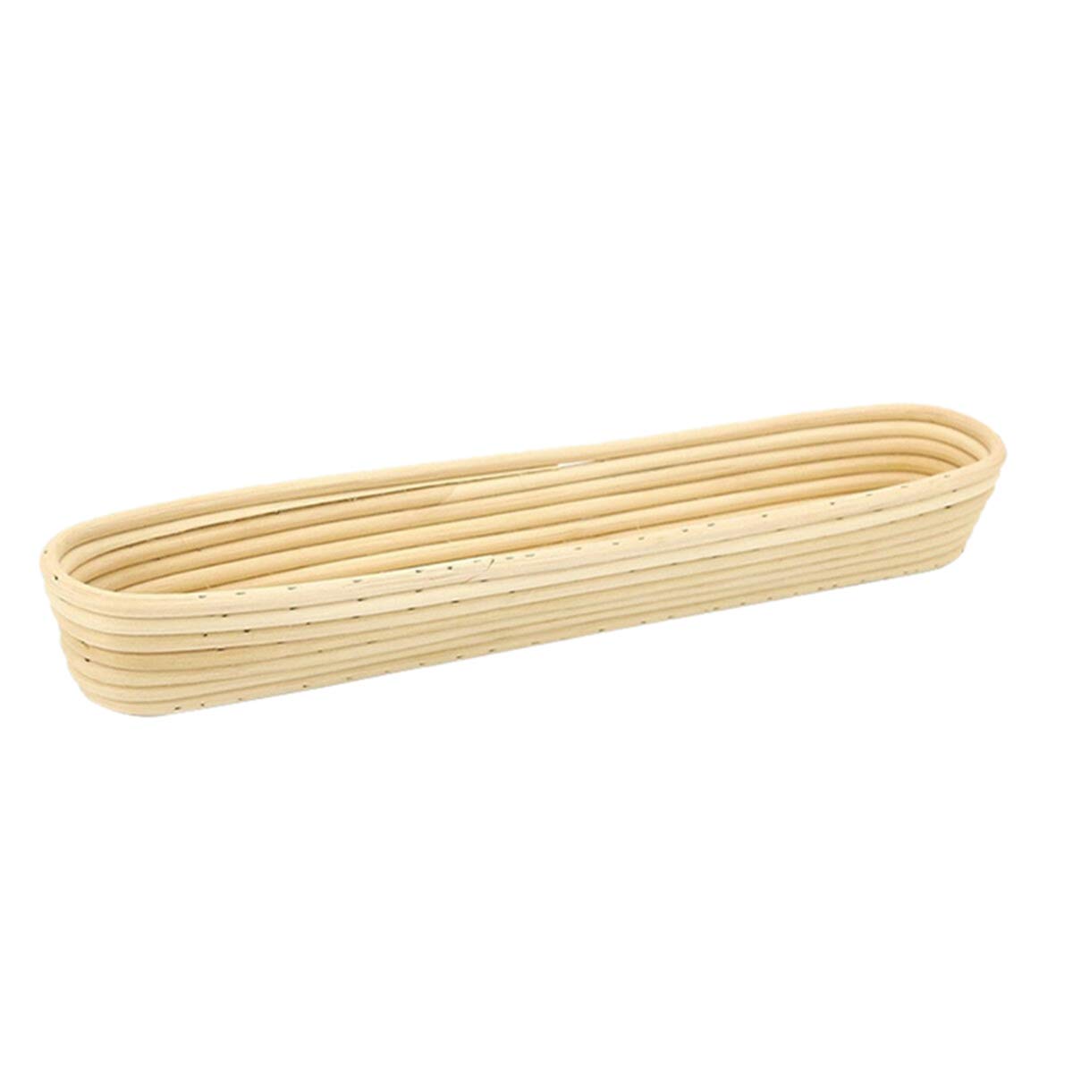 Haokaini Bread Basket Banneton Proving Basket with Cloth Liner,Natural Rattan French Bread Basket Baguette Shaped Rattan Sourdough Basket 43X9X5.5CM