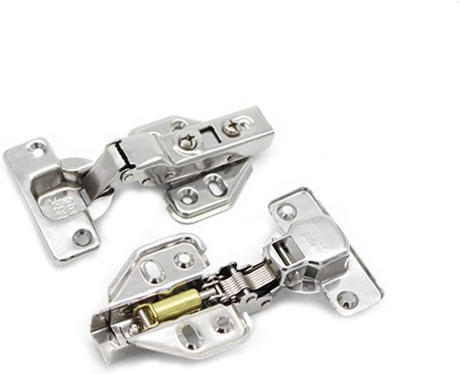 304 Stainless Steel Hydraulic Hinge Damper Buffer Cabinet Hinges Soft Close Furniture Hinges Cup 35mm Hardware Accessories 1Pcs(Insert 1PC)