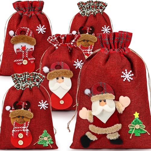 HRX Package 3D Christmas Gift Bags, 16x11 10.5x8 inch Xmas