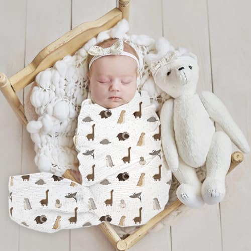 Image of lulumoon Baby Muslin Swaddle Blankets: Soft Receiving Blanket for Newborn - Cotton Swaddling Blanket for Neutral 2Pack