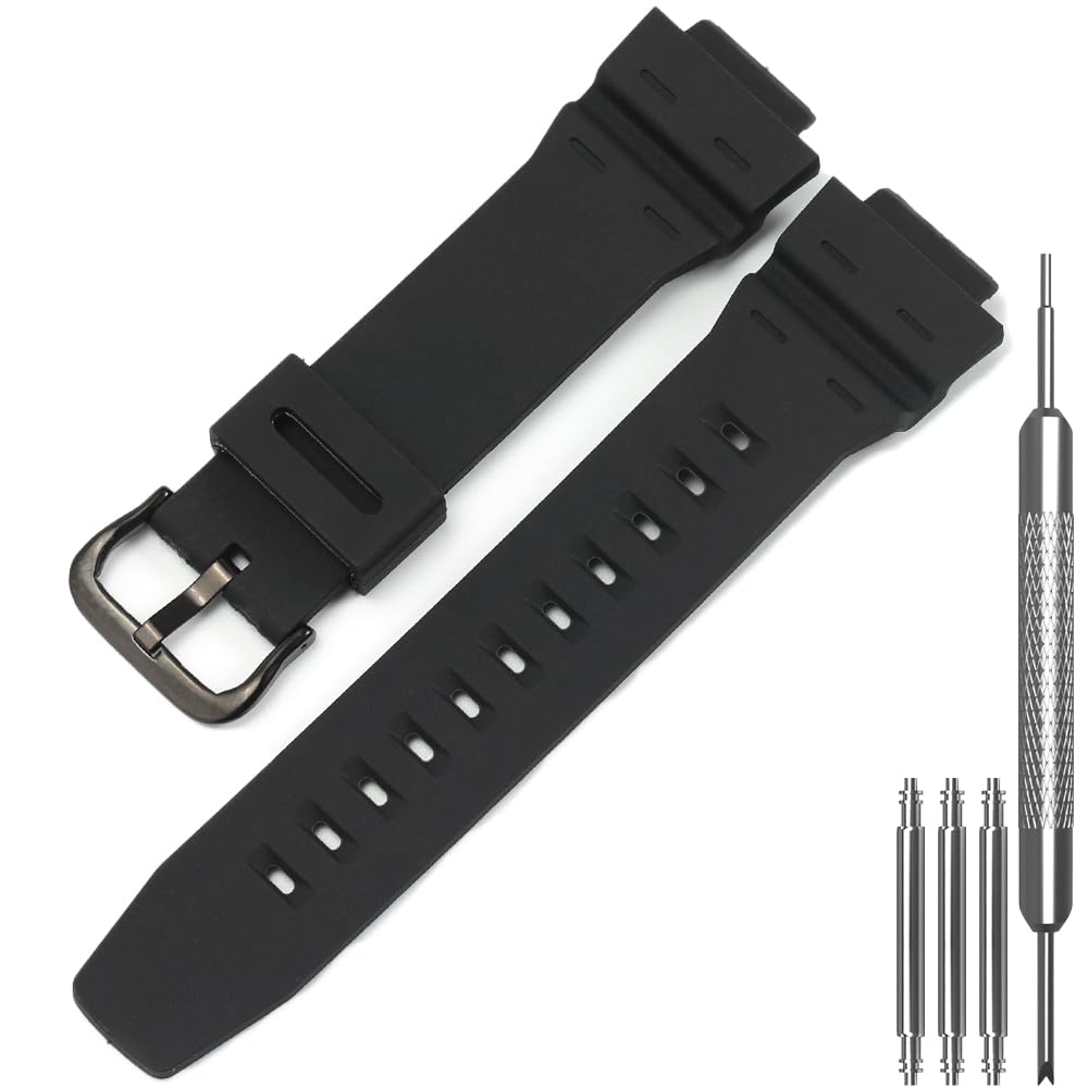Resin Watch Band Replacement Compatible with Casio AE-1500WH AE1500 WS-1500H WS1500 Waterproof Sports Watch Strap Wristband