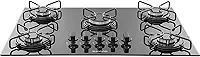 SUGGAR COOKTOP VIDRO PRETO 5 QUEIMADORES ESMATADOS FG5005AVP