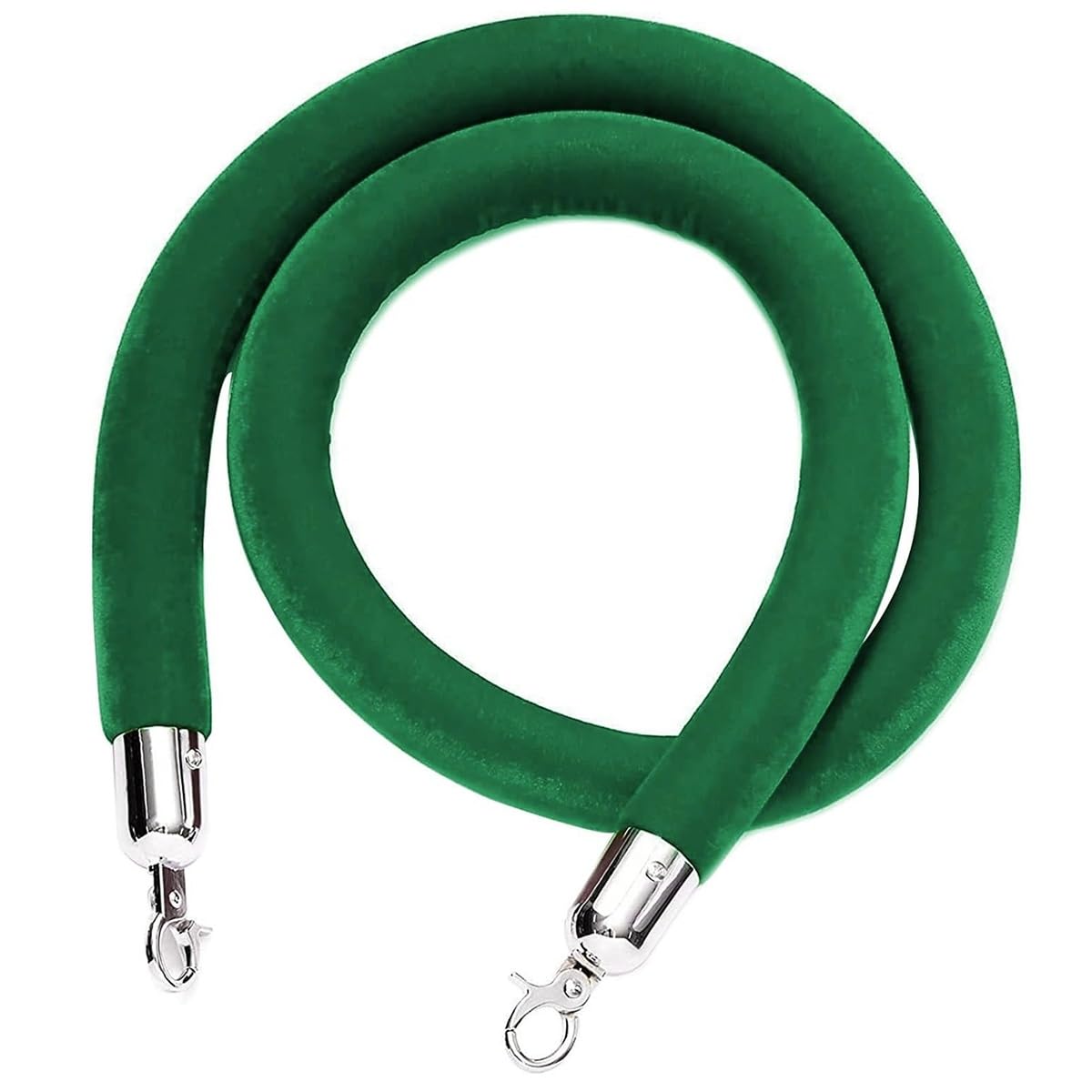 GLDYTVF VIP Velvet Stanchion Rope Barrier for Crowd Control 2m Green Queue Stand for Hotels Hospitals & BanksThick Durable Velvet Rope (6.6ft/79in)