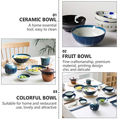 1 tigela de cerâmica estilo japonês Cabilock clássica para sopa e macarrão (cimbidium chinês)