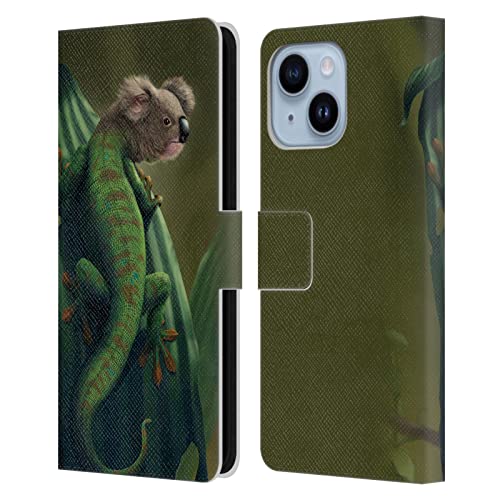 Étui portefeuille en cuir iPhone 14 Plus Head Case Designs Vincent HIE Gekoala housse protection