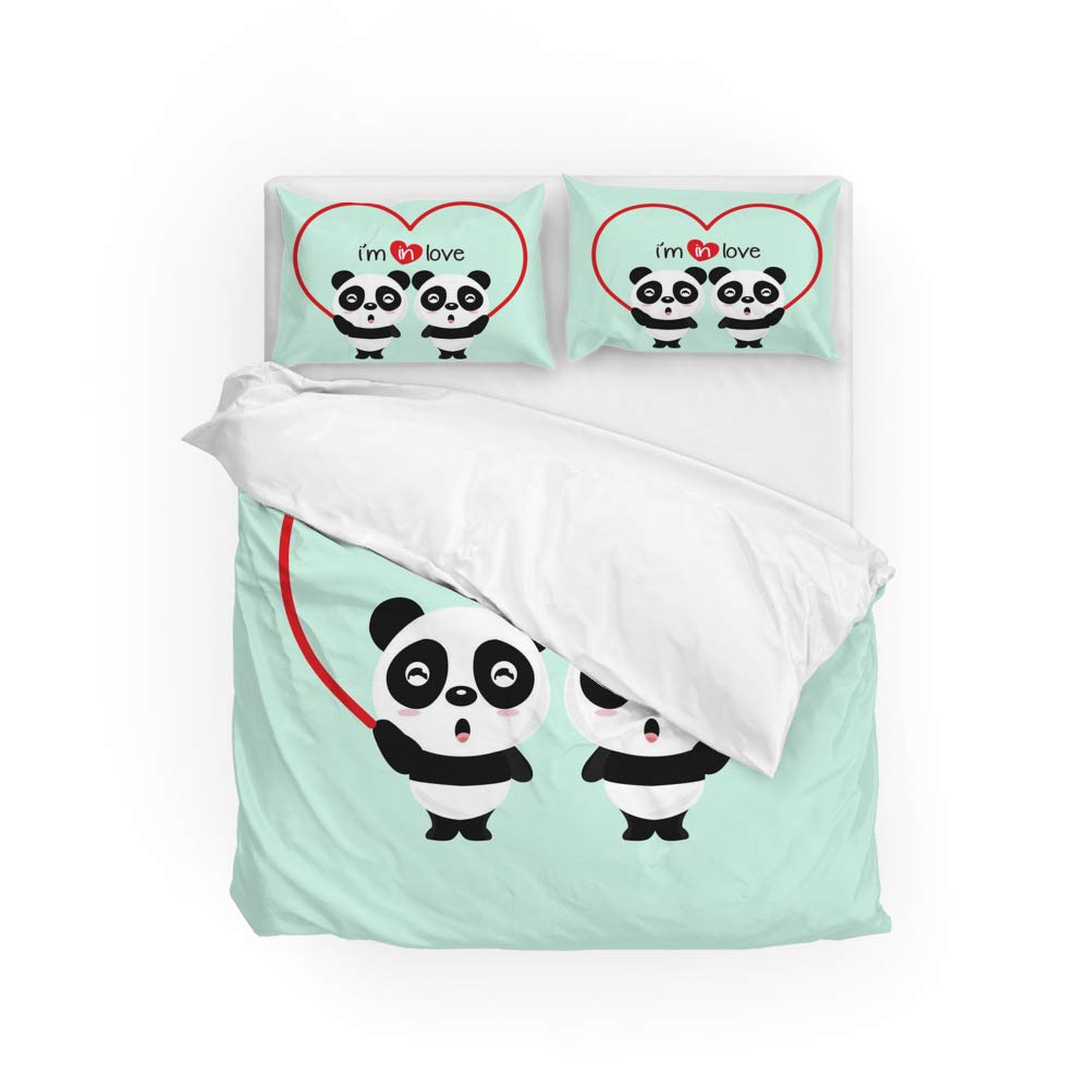 Housse de couette anti-pli parure de lit 3 pièces en microfibre douce CHEHONG sans repassage