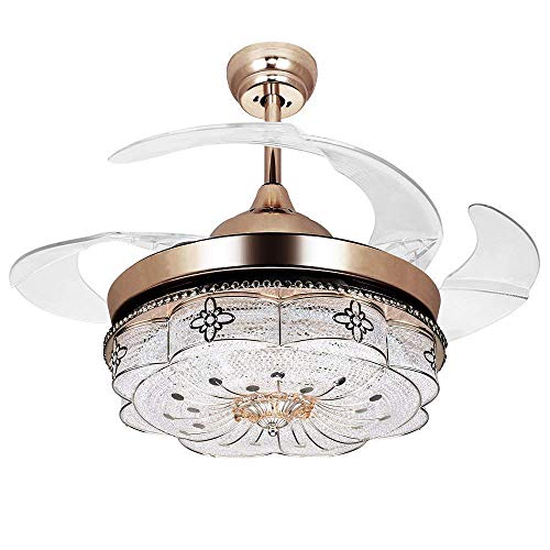 Greatest Product Southerns Lighting 42 Invisible Ceiling Fan with 3 Change Light and 6 Fan Speed Reversible Ceiling Fan Indoor Light for Living Room Bedroom Retractable Fan Remote Fandelier (Gold B) 80% Off Discount Southerns Lighting 42 Invisible Ceiling Fan with 3 Change Light and 6 Fan Speed Reversible Ceiling Fan Indoor Light for Living Room Bedroom Retractable Fan Remote Fandelier (Gold B)