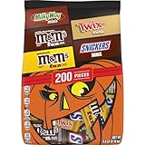 M&M'S, SNICKERS, TWIX & MILKY WAY Milk Chocolate Halloween Candy Variety Pack, 200 Ct Bulk Assorted Chocolate Candy Variety Pack