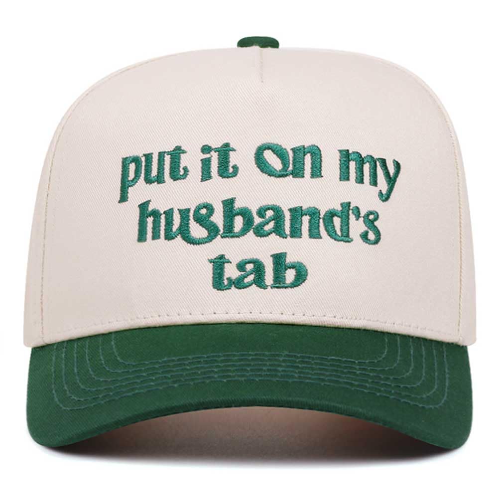 Funny Hat Put It On My Husband's Tab Trucker Hats Vintage Dad Hat Unisex, Green, M-L