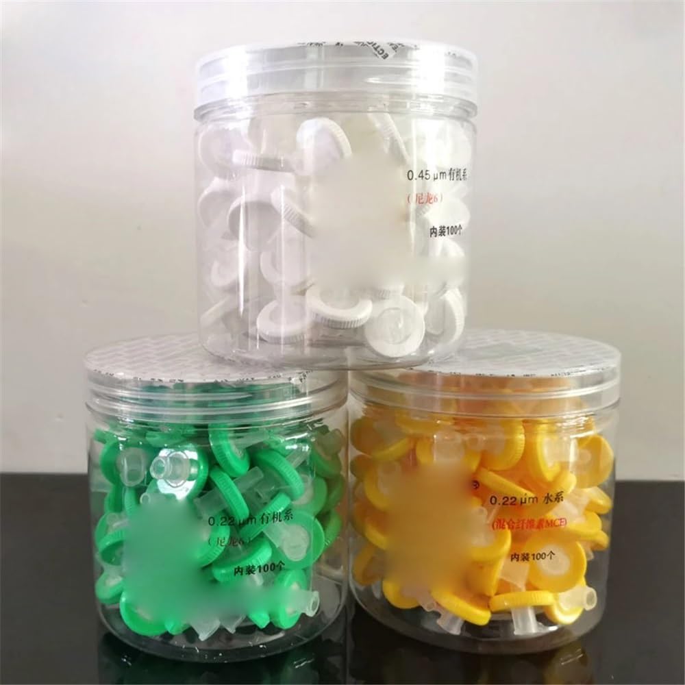 100 sztuk laboratoryjnych nylon/membrana PTFE filtr strzykawkowy 13 mm/25 mm 0,22 lub 0,45 do wyposażenia laboratoryjnego (25 mm 0,22 um PTFE)